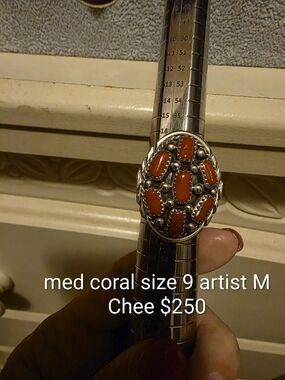 Sterling Coral Cluster Ring - Medium Coral (Size 9)